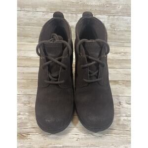 Timberland Boots Women’s Size 6.5 Brown Suede Distressed Lace Up Ankle Heel Boot